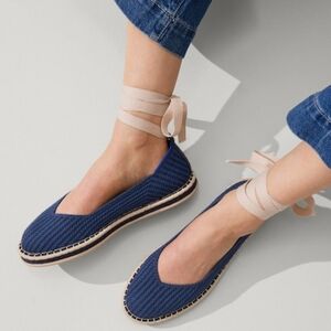 Rothy's Blue and Cream Ballet Flats-Size 6w